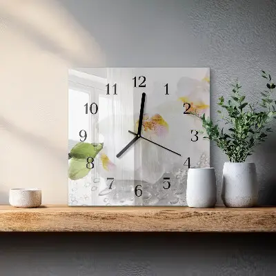Kvadratni zidni sat Orhideja