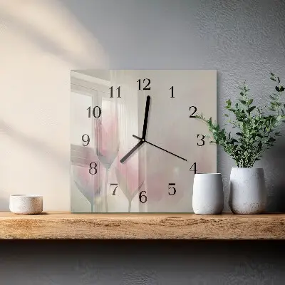 Kvadratni zidni sat Cvijeće