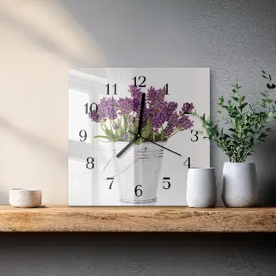 Kvadratni zidni sat Lavanda