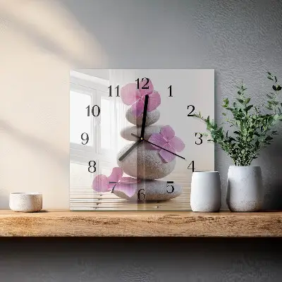 Kvadratni zidni sat Spa kamenje