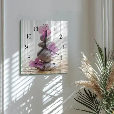 Kvadratni zidni sat Spa kamenje