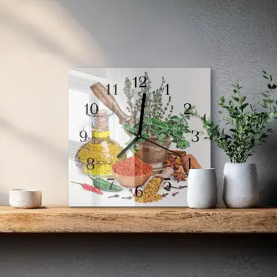 Kvadratni zidni sat Začini