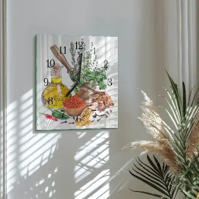Kvadratni zidni sat Začini