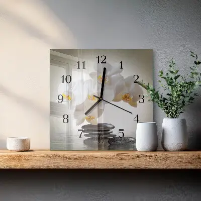 Kvadratni zidni sat Orhideja