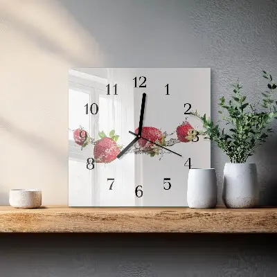 Kvadratni zidni sat Jagode u vodi
