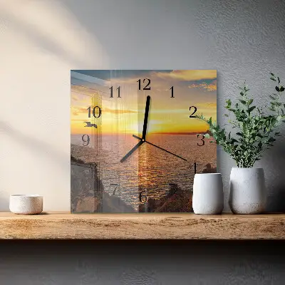 Kvadratni zidni sat Zalazak sunca
