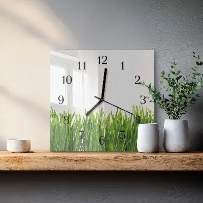 Kvadratni zidni sat Trava