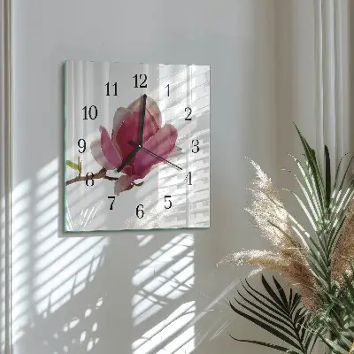 Kvadratni zidni sat Cvijet magnolije