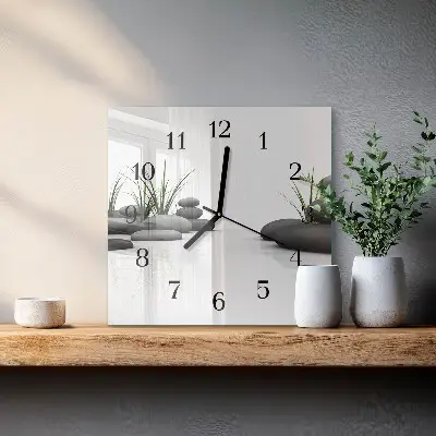 Kvadratni zidni sat Spa kamenje