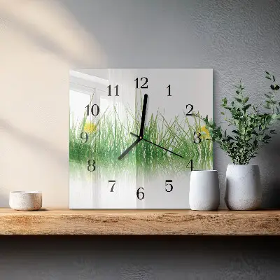 Kvadratni zidni sat Trava