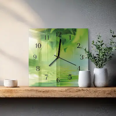 Kvadratni zidni sat Lišće