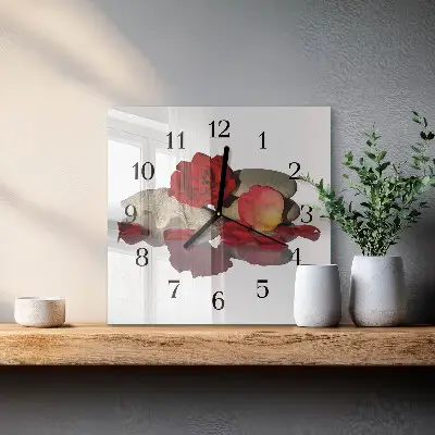 Kvadratni zidni sat Zdjela s ružama