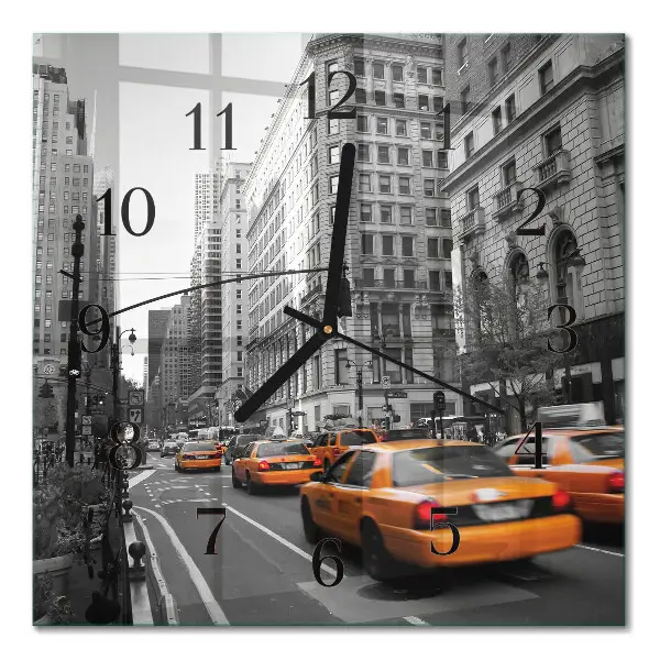 Kvadratni zidni sat Taksi u New Yorku