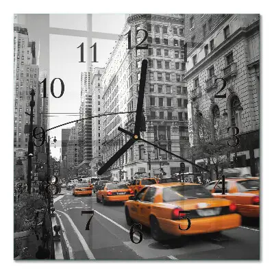 Kvadratni zidni sat Taksi u New Yorku