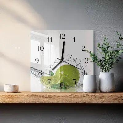 Kvadratni zidni sat Voda s limetom