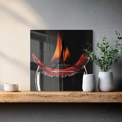 Kvadratni zidni sat Ljuta čili paprika