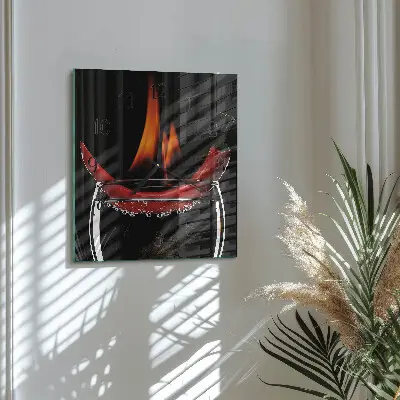Kvadratni zidni sat Ljuta čili paprika