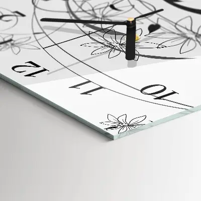 Kvadratni zidni sat Cvjetna umjetnost