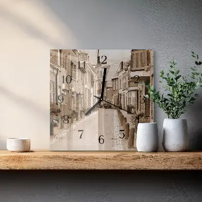 Kvadratni zidni sat Sepija Aleja