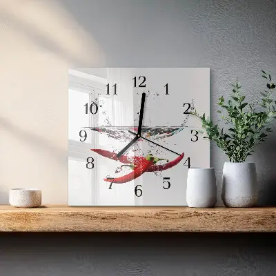 Kvadratni zidni sat Čili papričice