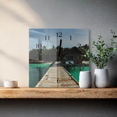 Kvadratni zidni sat Morske palme