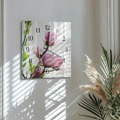 Kvadratni zidni sat Cvijet magnolije