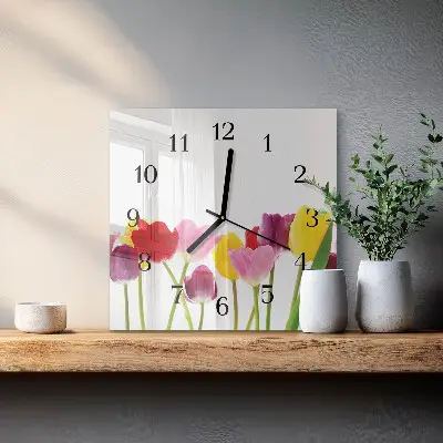 Stakleni sat Šareni tulipani