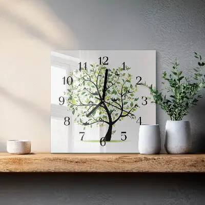 Kvadratni zidni sat Drvo
