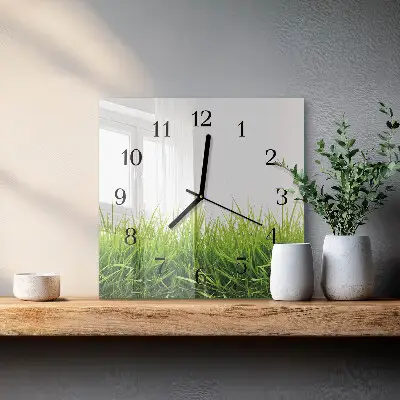 Kvadratni zidni sat Trava