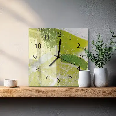 Kvadratni zidni sat Voda s limetom