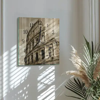 Kvadratni zidni sat Koloseum u sepiji