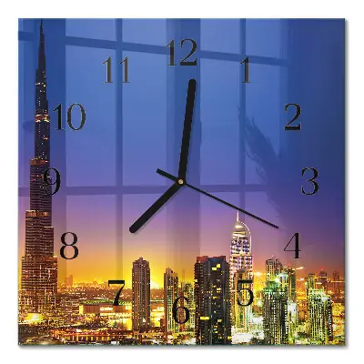 Kvadratni zidni sat Dubai Horizon