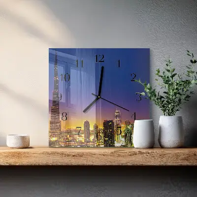 Kvadratni zidni sat Dubai Horizon