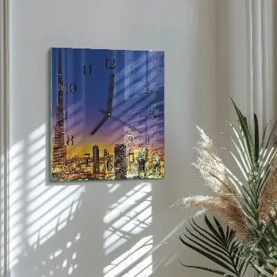 Kvadratni zidni sat Dubai Horizon
