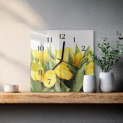 Kvadratni zidni sat Tulipani