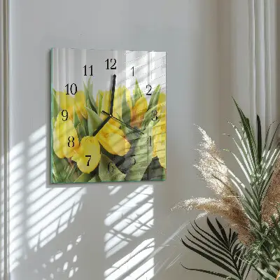 Kvadratni zidni sat Tulipani