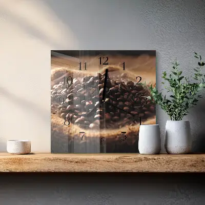 Kvadratni zidni sat Zrna kave
