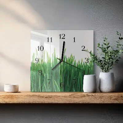 Kvadratni zidni sat Trava