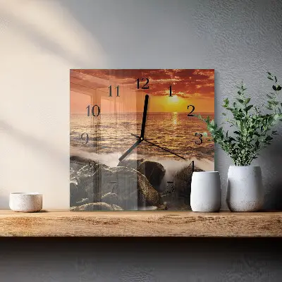 Kvadratni zidni sat Zalazak sunca