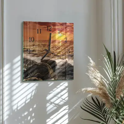 Kvadratni zidni sat Zalazak sunca