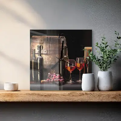 Kvadratni zidni sat Bačva vina
