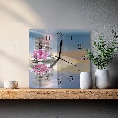 Kvadratni zidni sat Kamenje u vodi