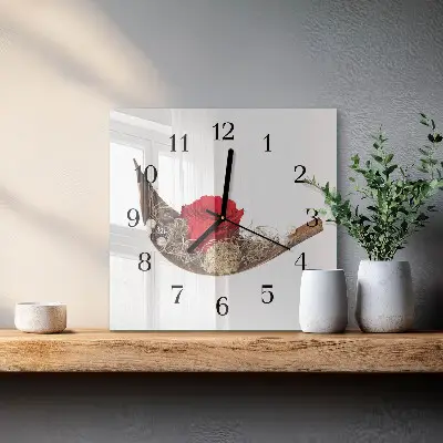 Kvadratni zidni sat Ruža