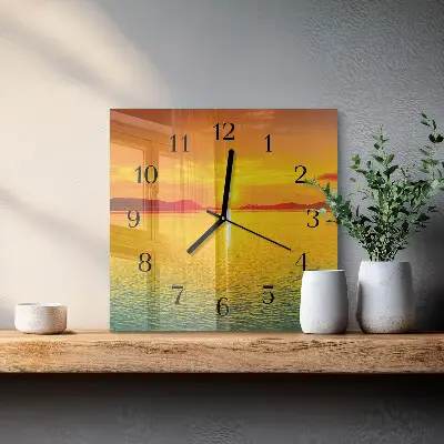 Kvadratni zidni sat Zalazak sunca