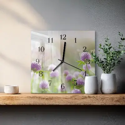 Kvadratni zidni sat Cvijeće