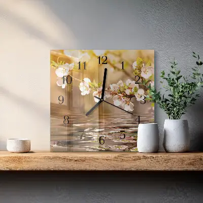 Kvadratni zidni sat Cvijeće
