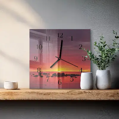 Kvadratni zidni sat Zalazak sunca