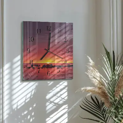 Kvadratni zidni sat Zalazak sunca