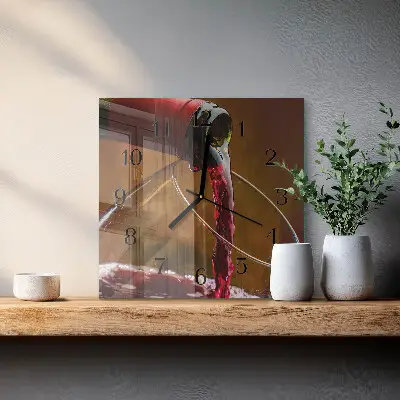 Kvadratni zidni sat Vino