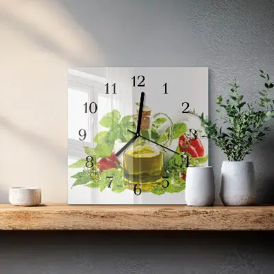 Kvadratni zidni sat Ulje bosiljka